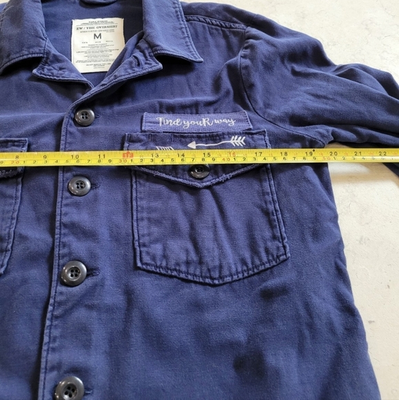 ZARA Find Your Way distressed button up shirt/jacket, overshirt Womens Med. - Picture 9 of 11
